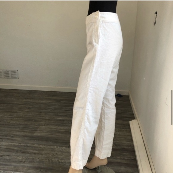 PLAZA PANT By City DKNY old white linen pants S:2 - Picture 9 of 15